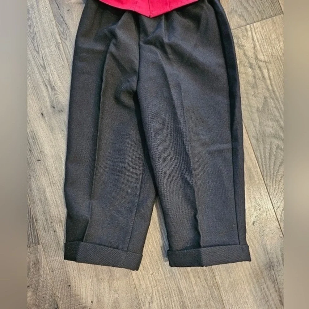 Boy's 24M Perry Ellis Portfolio‎ 4 Piece Red Shirt Black Vest Striped Tie Formal